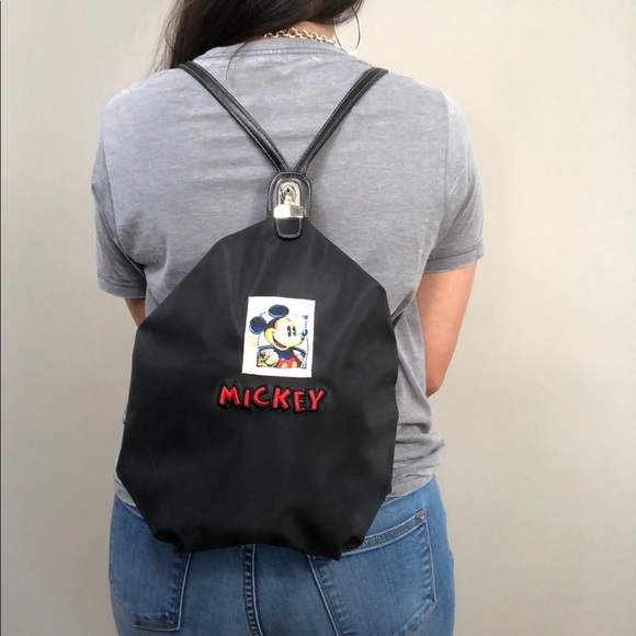 Disney Handbags - ⛔️SOLD⛔️Vintage 90's Black Mickey Mouse Disney Bac